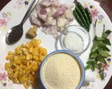 A picture of step 1 of Corn Upma.