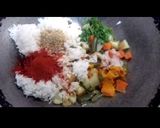 A picture of step 1 of Vegetable rice.