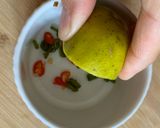 A picture of step 4 of Pan fried sea-bass with spicy nam pla prik dipping sauce.