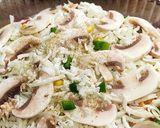 عکس مرحله 5 از دستور پیتزا مرغ و قارچ و پیتزای مرغ و اسفناج