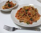 A picture of step 10 of My Daughter's Favorite Veggie-Filled Napolitan Spaghetti.