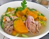 Hình bước làm 5 của món Canh gà nấu bí đỏ