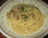 A picture of step 8 of Pasta with Manila Clams.
