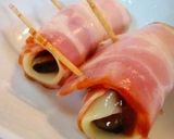 A picture of step 3 of Bacon Wrapped Egg Plant and Cheese.