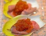 A picture of step 10 of Beef on Endive with Ume Gelée Sauce.