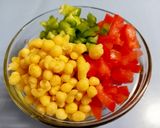 A picture of step 2 of Diet Bhel - Corn Bhel in Papad Cones.
