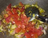 A picture of step 6 of Gobhi Mussalam.