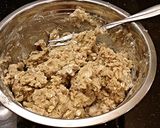 A picture of step 2 of Fresh Peach Cheesecake Crumble Bars.