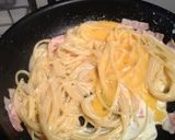 A picture of step 8 of Rich Pasta Carbonara with Milk and a Whole Egg.