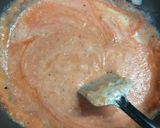 A picture of step 4 of Pink cheese pasta with garlic bread.