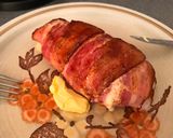 A picture of step 5 of Keto cheesy chicken bacon wrap.