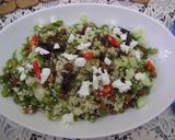 A picture of step 3 of Couscous & French Beans Salad with Chickpeas & Cucumber.