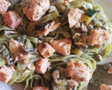 Foto del paso 5 de la receta: Nidos vegetales rellenos de salmón calabacín y setas