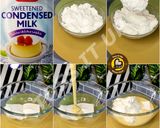A picture of step 1 of No Bake Eggless No Gelatin No Agar agar Three Layer Mango Cheesecake.