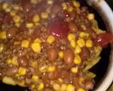 A picture of step 7 of Megas ( hamburger stew ).