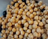 A picture of step 1 of Chickpea, and Olive Salad.