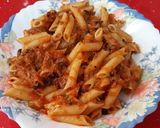 Foto del paso 9 de la receta: Macarrones con salsa de sardinas en salazón, aceitunas negras y alcaparras