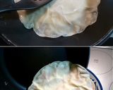 A picture of step 4 of Ham and Cheese Grilled Between Gyoza Skins.