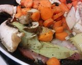 A picture of step 1 of Curry sirloin tacos with bacon veggies.
