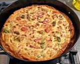 A picture of step 8 of Quiche Mushroom, Gorgonzola, Bacon.