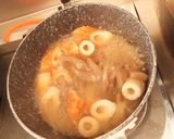 A picture of step 2 of Simmered Konnyaku.