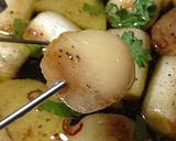 A picture of step 11 of Ajillo with Japanese Leek and Nagaimo.