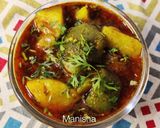 A picture of step 17 of Brinjal Potatoes Masala curry(Eggplant curry).