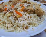 A picture of step 8 of Chicken Afghani pulao 😋.