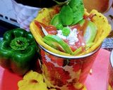 A picture of step 5 of Ratatouille in besan wrap.