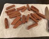 A picture of step 2 of Brownie Fries with Fresh Strawberry Sauce and Whipped Creamy.