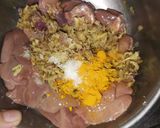 Gambar langkah 2 resipi Hati Ayam Goreng berempah.