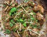 A picture of step 9 of Delicious white chicken karahi serve with chupri chapati.