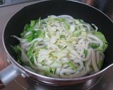 A picture of step 1 of Quick & Easy Yaki Udon with Bonito Flakes and Cheese.