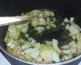 A picture of step 1 of Rice and Potato Soup.