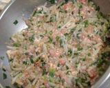 A picture of step 5 of Crispy Gyoza Dumplings with Bean Sprouts and Garlic Chives.