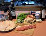 A picture of step 2 of Saltimbocca w/Fettucine Alfredo & Asparagus.