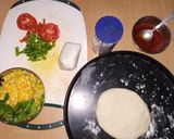 A picture of step 2 of Corn Pizza.