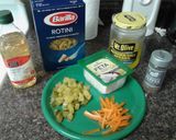 A picture of step 1 of T's Turkish Cold Pasta Salad.