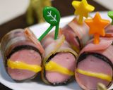 A picture of step 10 of Fish Sausage Nori Seaweed Bacon Rolls.