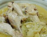 A picture of step 5 of Sake Steamed Cabbage & Salt-Rubbed Chicken.