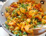 A picture of step 3 of Winter special cauliflower with potato dry sabzi.