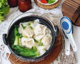 Foto langkah ke 5 dari resep Pangsit Kuah dan sayur.