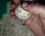 A picture of step 4 of Yam balls.