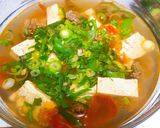 Hình bước làm 5 của món Canh thịt bò đậu hũ cho 1 ngày mưa