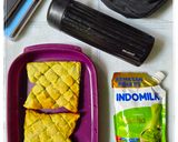 Foto langkah ke 3 dari resep Matcha Melon Pan Toast (Quick & Easy) pakai Air Fryer.