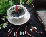 ভাজা শুকনো লঙ্কা দিয়ে কুমড়ো পাতা বাটা ( bhaja shukno lonka diye kumro pata bata recipe in Bengal রেসিপি ধাপ - 3 ছবি