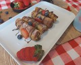 A picture of step 6 of Nutella French toast roll ups.