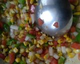 A picture of step 5 of Roasted Corn Salad,Baked Kheera cucumber,Vegs & Fruits Raita.
