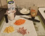 A picture of step 1 of Quick Savoury egg free pancake.