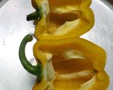 A picture of step 3 of Mushroom stuffed bell pepper.